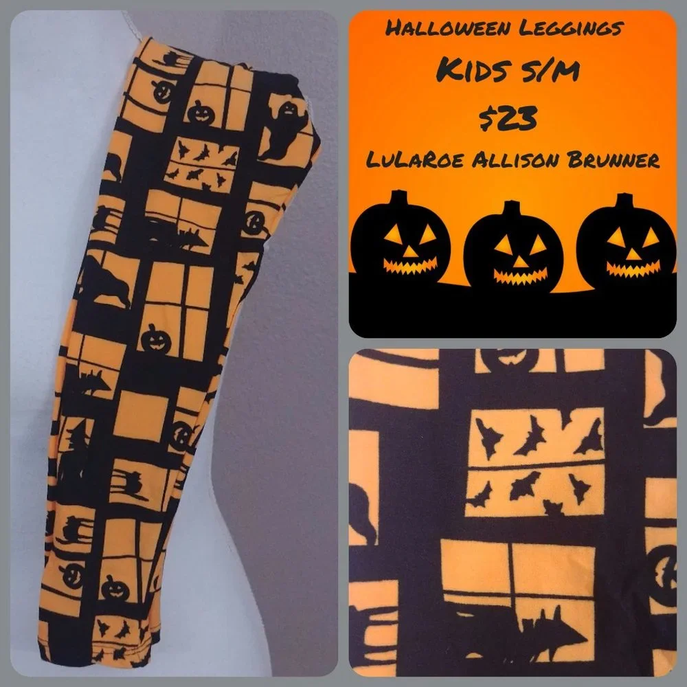 ⭐ Lularoe Halloween Leggings - Kids S/M - NWOT - Picture 1 of 1